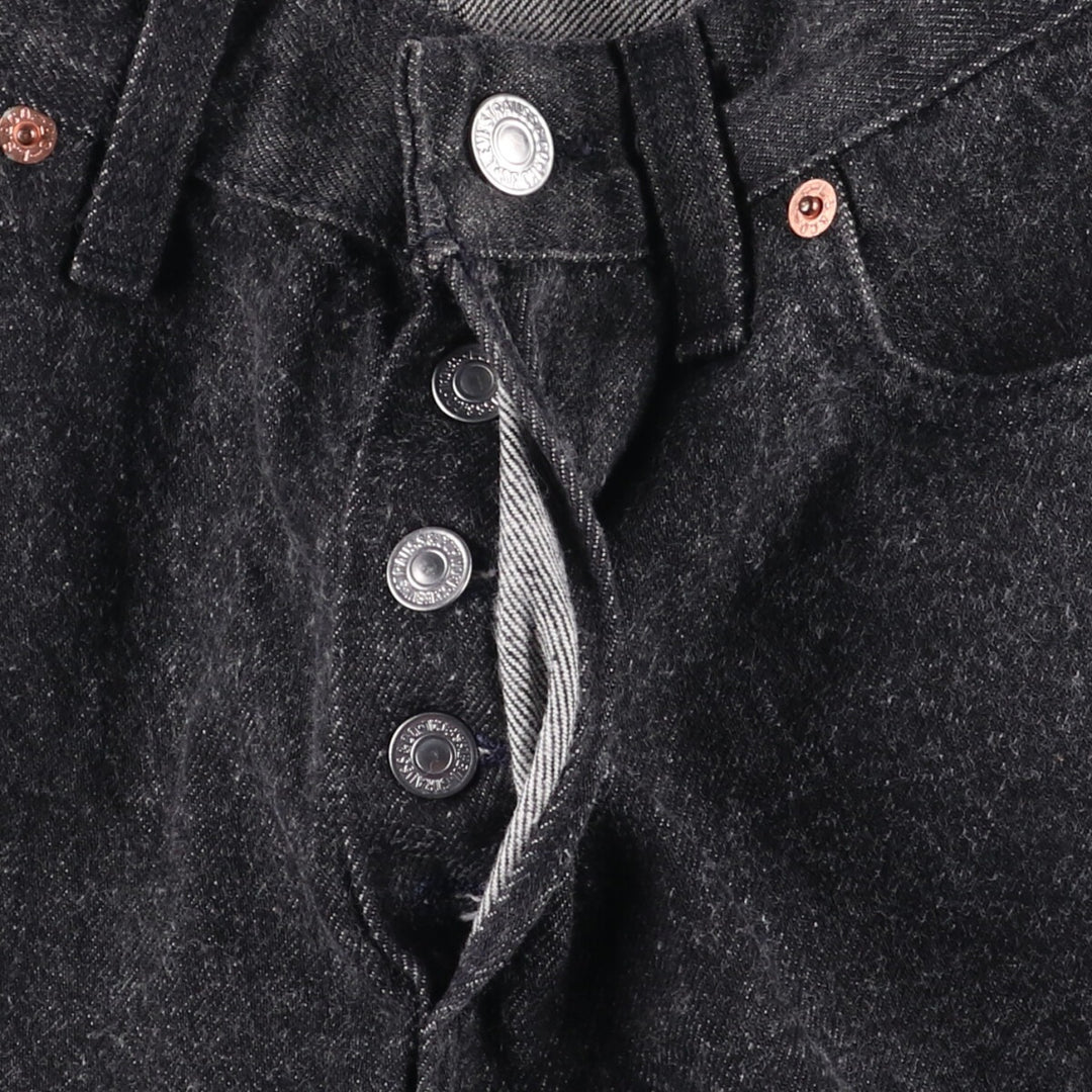 90'S Levi's 17501-0657 Black Denim Straight Leg Denim Pants, Made in USA, Women's Size Small (W25), Vintage cotton black type Vintage Second Hand