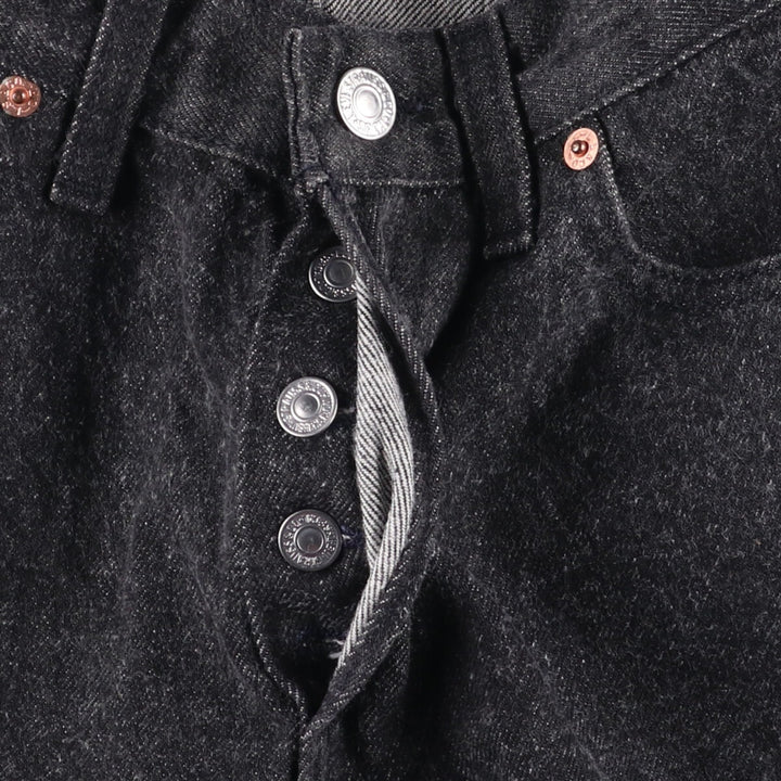 90'S Levi's 17501-0657 Black Denim Straight Leg Denim Pants, Made in USA, Women's Size Small (W25), Vintage cotton black type Vintage Second Hand