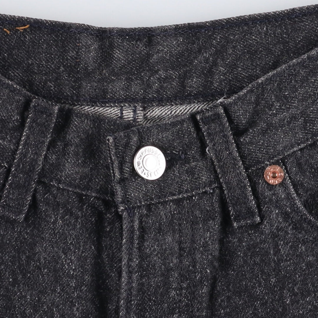 90'S Levi's 17501-0657 Black Denim Straight Leg Denim Pants, Made in USA, Women's Size Small (W25), Vintage cotton black type Vintage Second Hand