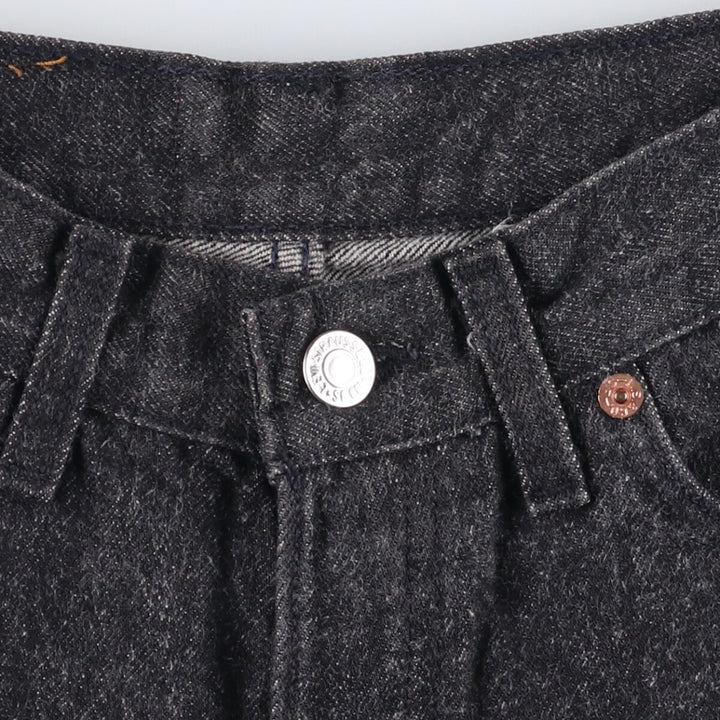 90'S Levi's 17501-0657 Black Denim Straight Leg Denim Pants, Made in USA, Women's Size Small (W25), Vintage cotton black type Vintage Second Hand
