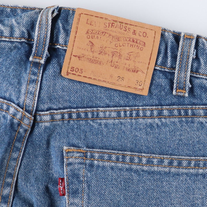 90'S Levi's 505 Regular Fit Straight Leg Tapered Denim Pants, Made in USA, Women's Size L (W28), Vintage cotton blue type Vintage Second Hand