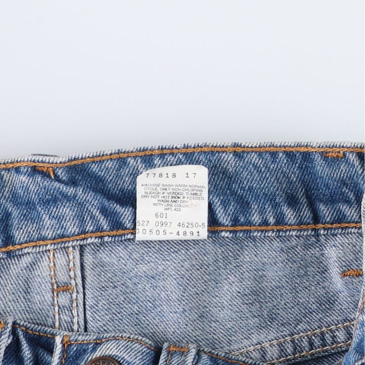 90'S Levi's 505 Regular Fit Straight Leg Tapered Denim Pants, Made in USA, Women's Size L (W28), Vintage cotton blue type Vintage Second Hand