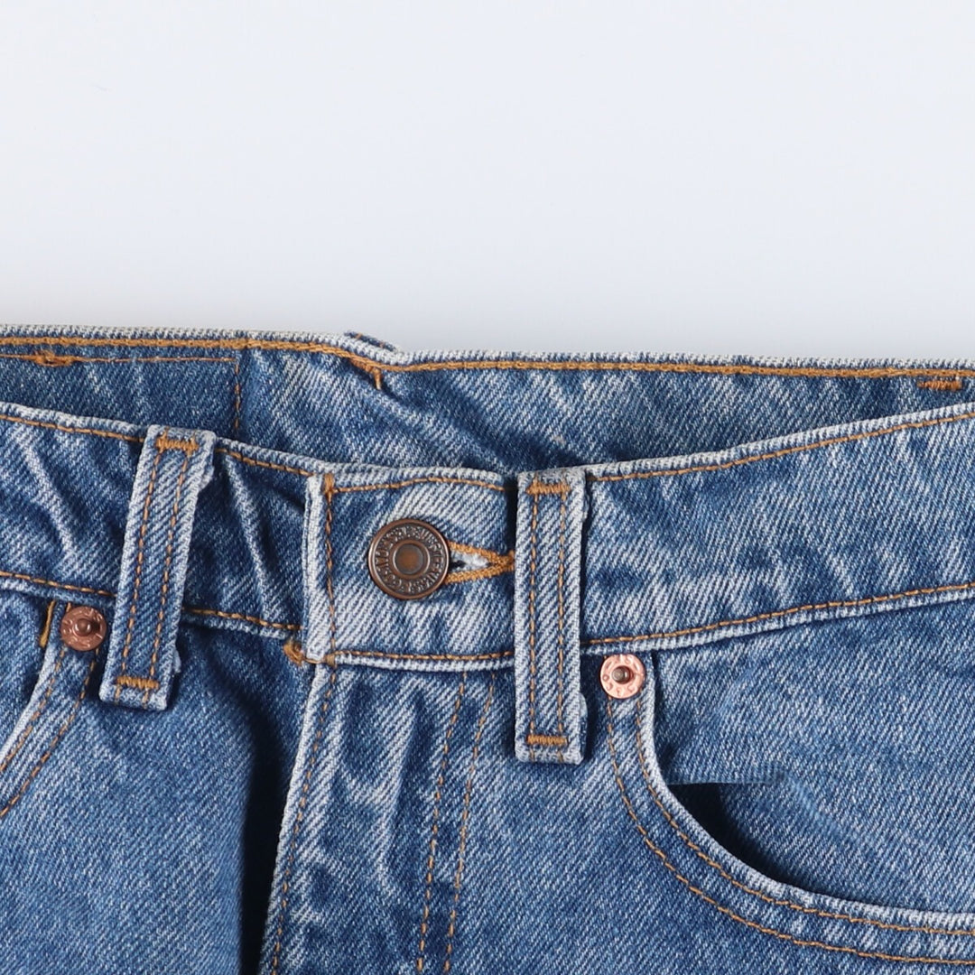 90'S Levi's 505 Regular Fit Straight Leg Tapered Denim Pants, Made in USA, Women's Size L (W28), Vintage cotton blue type Vintage Second Hand