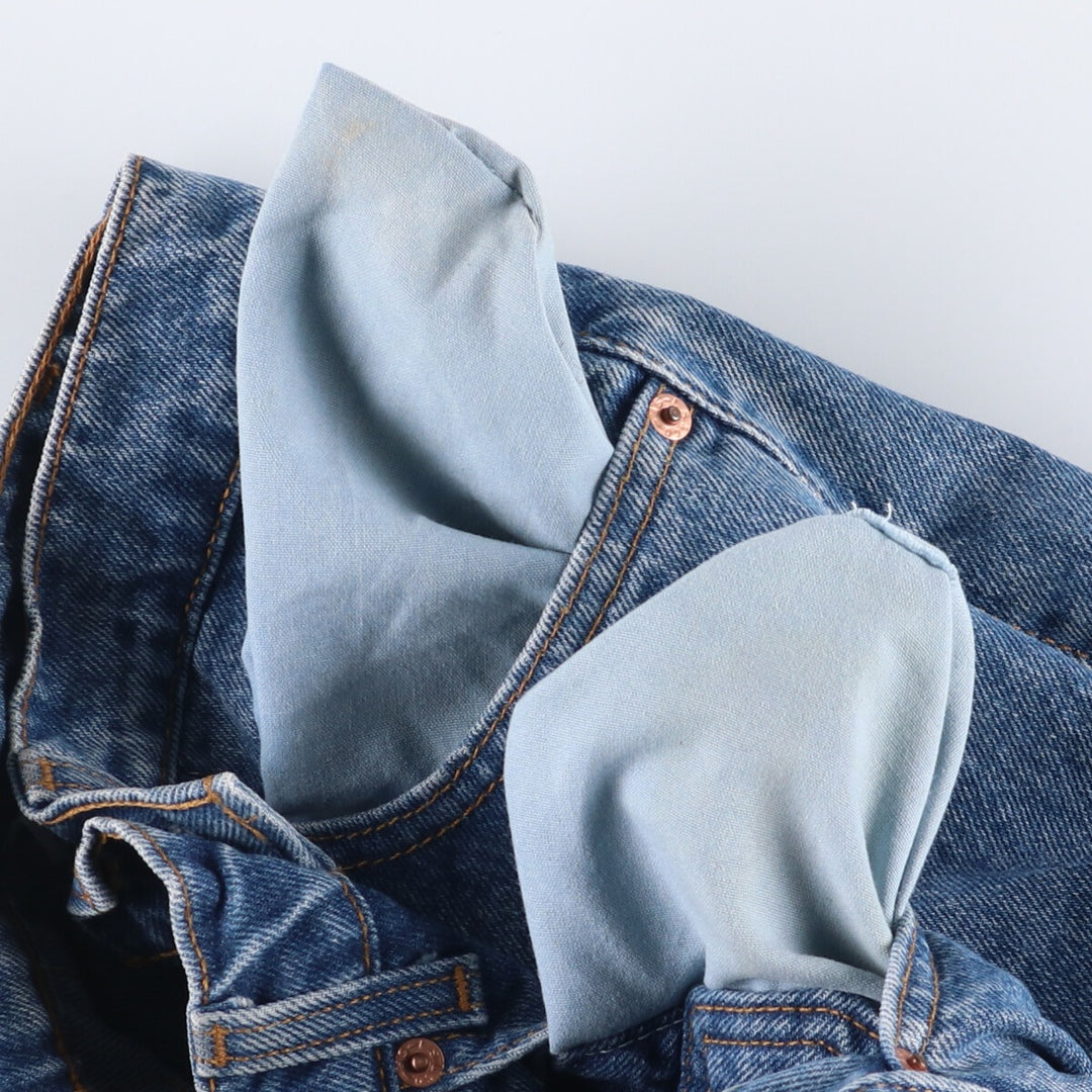 90'S Levi's 505 Regular Fit Straight Leg Tapered Denim Pants, Made in USA, Women's Size L (W28), Vintage cotton blue type Vintage Second Hand