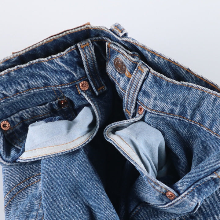 90'S Levi's 505 Regular Fit Straight Leg Tapered Denim Pants, Made in USA, Women's Size L (W28), Vintage cotton blue type Vintage Second Hand