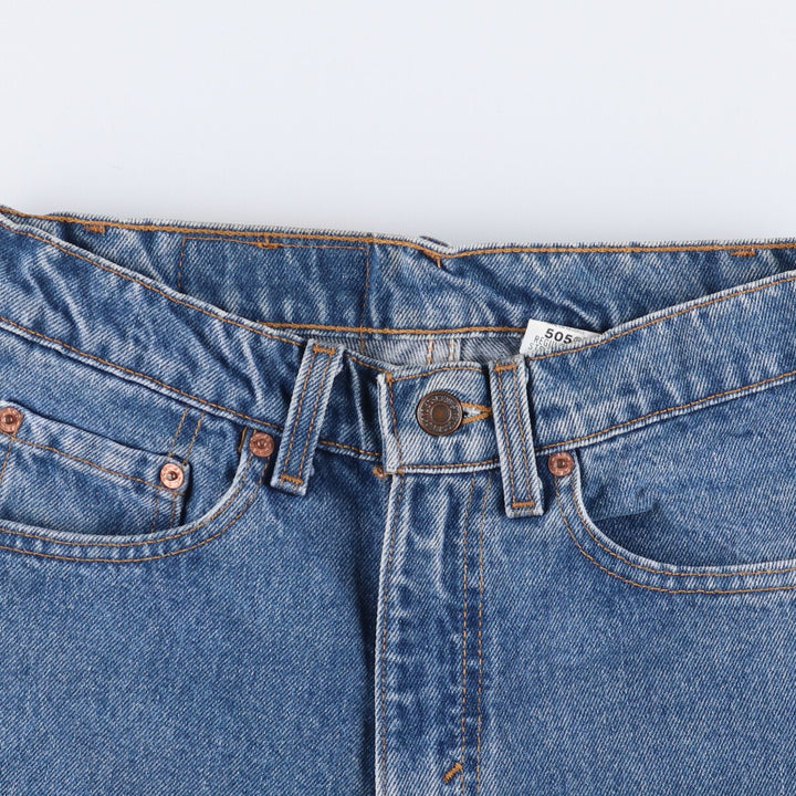 90'S Levi's 505 Regular Fit Straight Leg Tapered Denim Pants, Made in USA, Women's Size L (W28), Vintage cotton blue type Vintage Second Hand