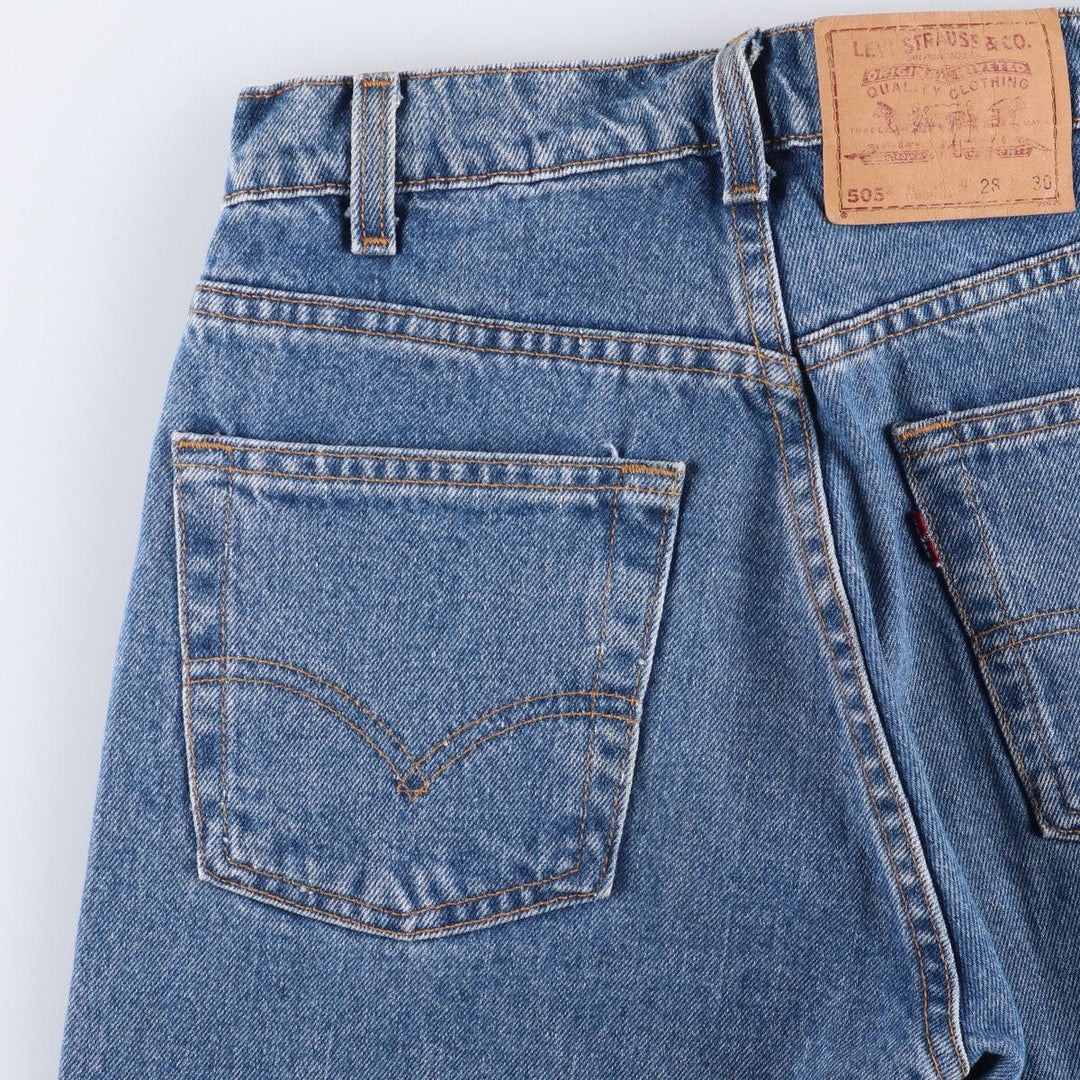 90'S Levi's 505 Regular Fit Straight Leg Tapered Denim Pants, Made in USA, Women's Size L (W28), Vintage cotton blue type Vintage Second Hand