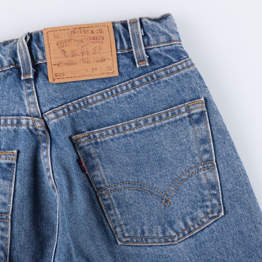 90'S Levi's 505 Regular Fit Straight Leg Tapered Denim Pants, Made in USA, Women's Size L (W28), Vintage cotton blue type Vintage Second Hand