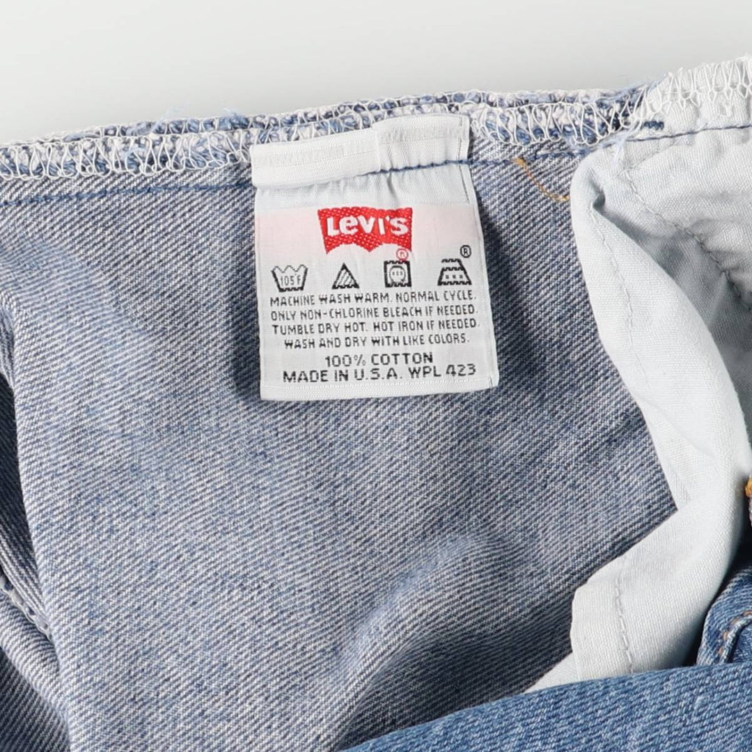 90'S Levi's 6501-0193 Straight Denim Pants, Made in USA, Women's Size L (W28), Vintage cotton blue type Vintage Second Hand