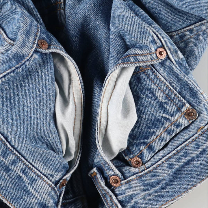 90'S Levi's 6501-0193 Straight Denim Pants, Made in USA, Women's Size L (W28), Vintage cotton blue type Vintage Second Hand