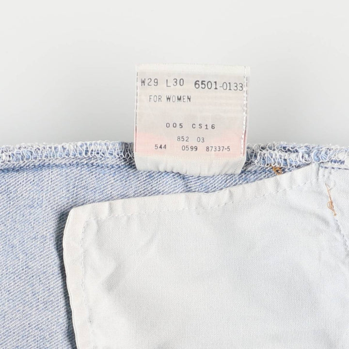 90'S Levi's 6501-0133 Straight-leg Denim Pants, Made in USA, Women's Size L (W29), Vintage cotton blue type Vintage Second Hand