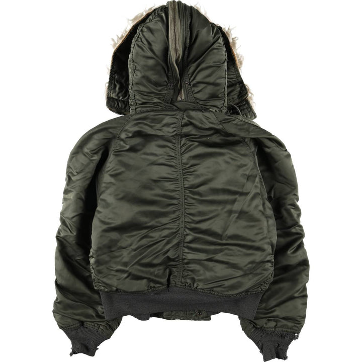 Authentic 1970'S US military N-2B padded military flight jacket, made in the USA, medium, equivalent to men's size M Nylon Khaki type Vintage Second Hand