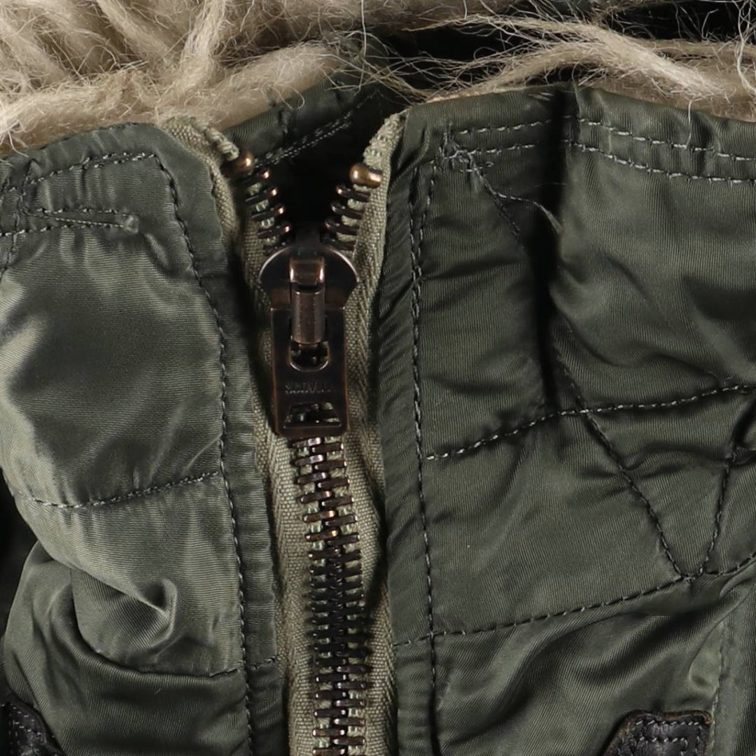 Authentic 1970'S US military N-2B padded military flight jacket, made in the USA, medium, equivalent to men's size M Nylon Khaki type Vintage Second Hand