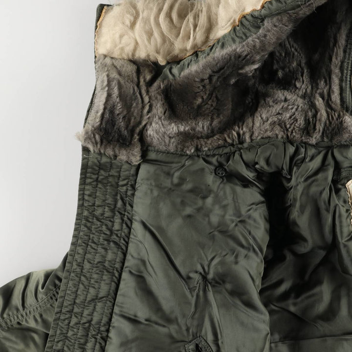 Authentic 1970'S US military N-2B padded military flight jacket, made in the USA, medium, equivalent to men's size M Nylon Khaki type Vintage Second Hand