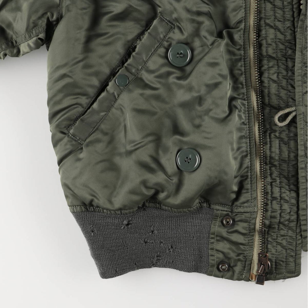 Authentic 1970'S US military N-2B padded military flight jacket, made in the USA, medium, equivalent to men's size M Nylon Khaki type Vintage Second Hand