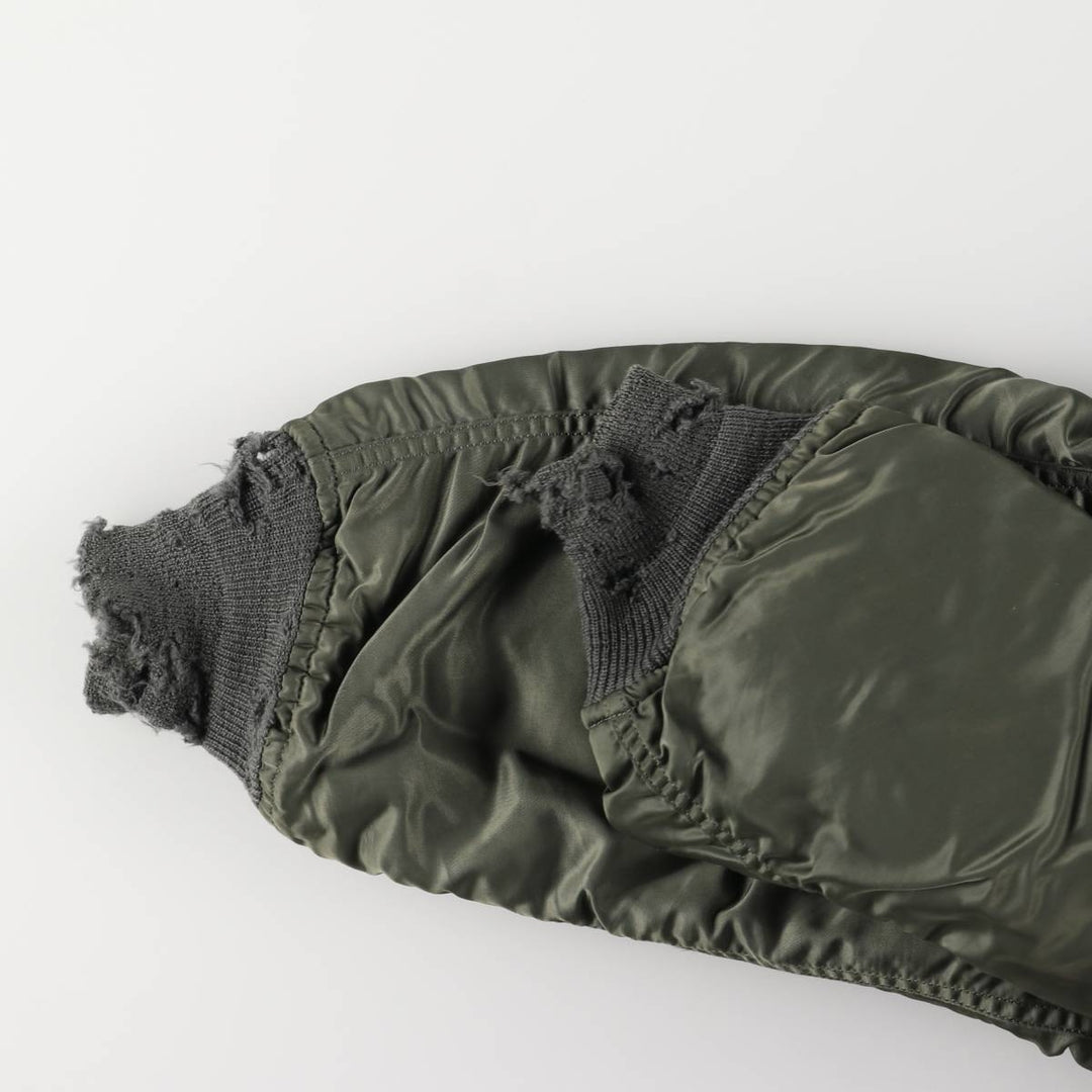 Authentic 1970'S US military N-2B padded military flight jacket, made in the USA, medium, equivalent to men's size M Nylon Khaki type Vintage Second Hand