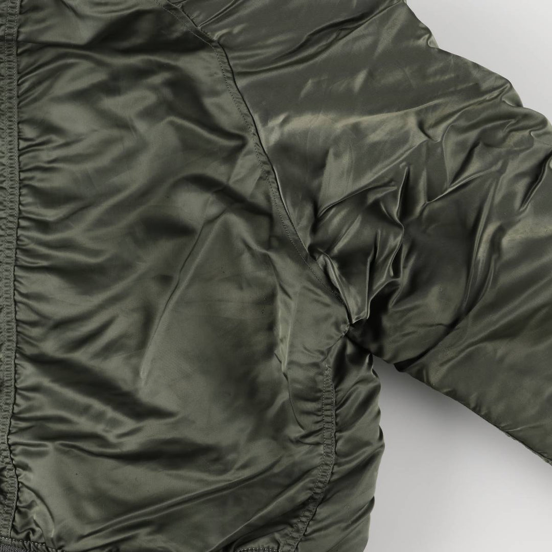 Authentic 1970'S US military N-2B padded military flight jacket, made in the USA, medium, equivalent to men's size M Nylon Khaki type Vintage Second Hand