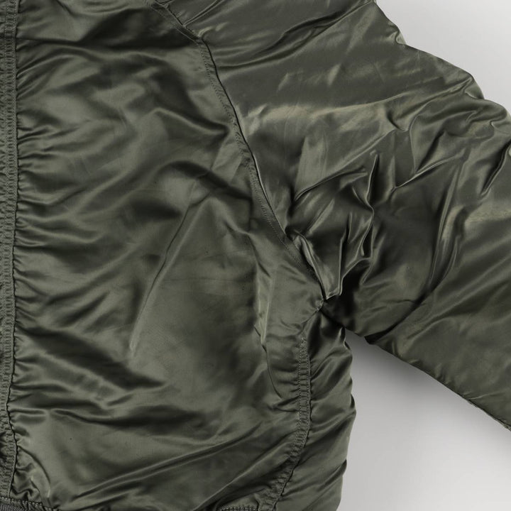 Authentic 1970'S US military N-2B padded military flight jacket, made in the USA, medium, equivalent to men's size M Nylon Khaki type Vintage Second Hand