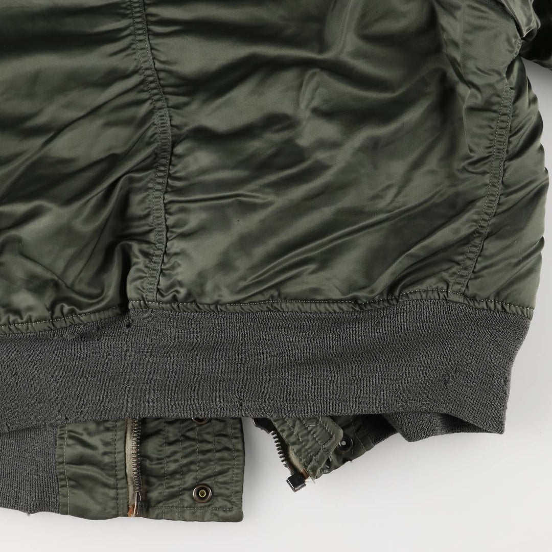 Authentic 1970'S US military N-2B padded military flight jacket, made in the USA, medium, equivalent to men's size M Nylon Khaki type Vintage Second Hand