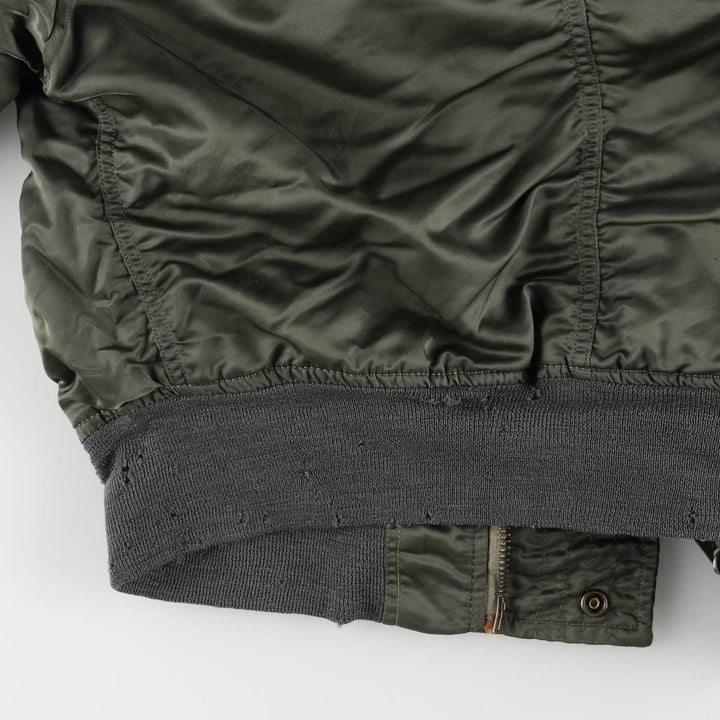 Authentic 1970'S US military N-2B padded military flight jacket, made in the USA, medium, equivalent to men's size M Nylon Khaki type Vintage Second Hand