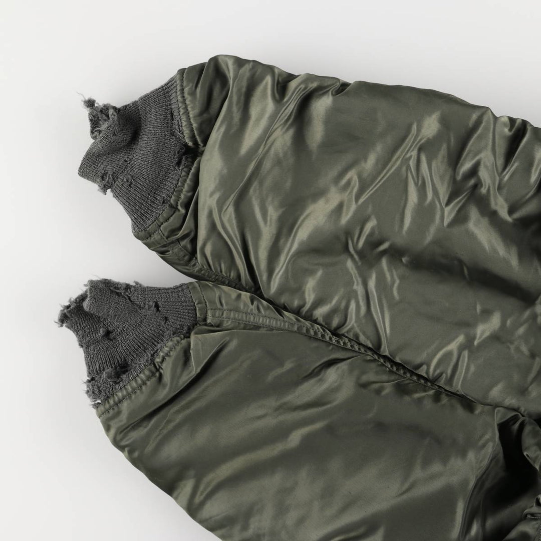 Authentic 1970'S US military N-2B padded military flight jacket, made in the USA, medium, equivalent to men's size M Nylon Khaki type Vintage Second Hand