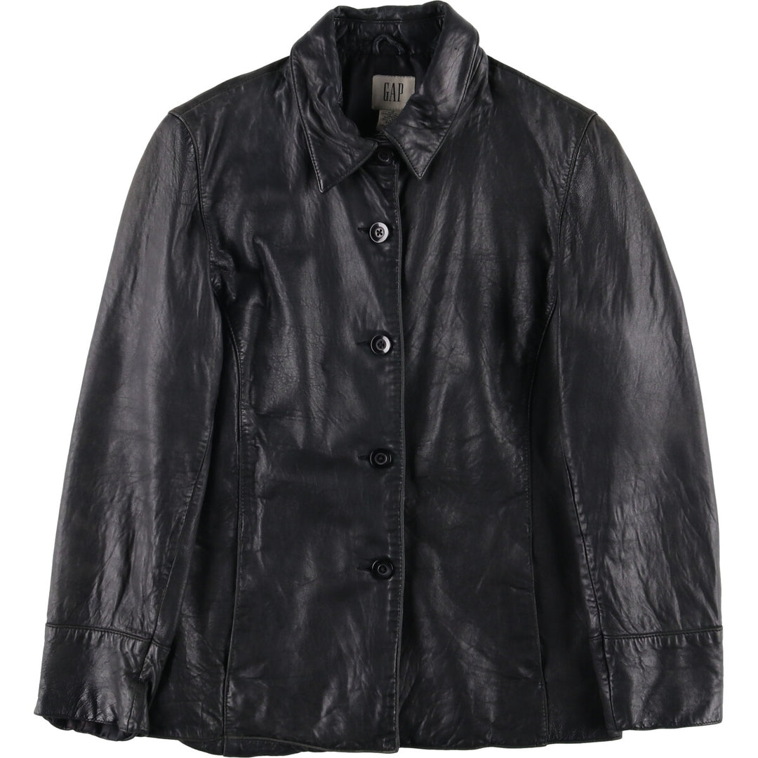 90'S GAP Old Gap Leather Jacket, Women's, Size Small, Vintage genuine leather black type Vintage Second Hand