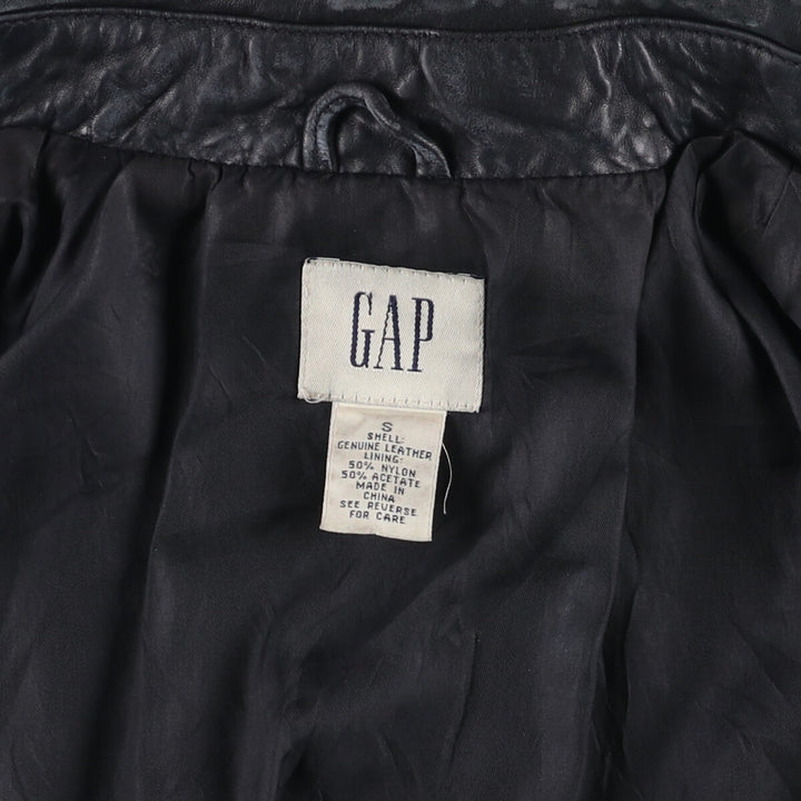 90'S GAP Old Gap Leather Jacket, Women's, Size Small, Vintage genuine leather black type Vintage Second Hand