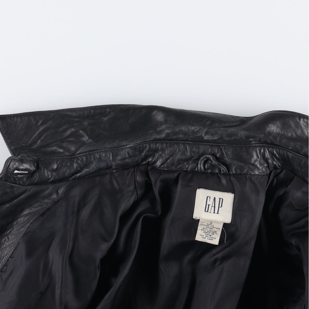90'S GAP Old Gap Leather Jacket, Women's, Size Small, Vintage genuine leather black type Vintage Second Hand