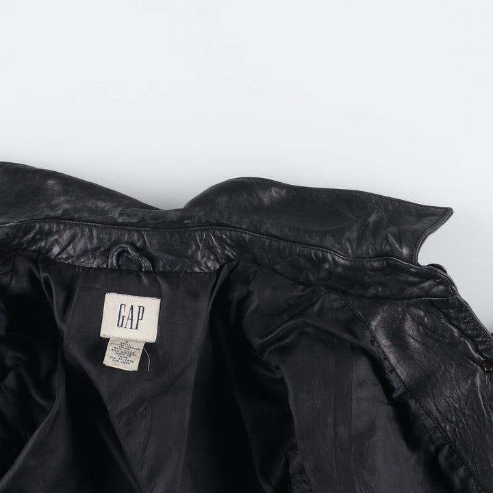 90'S GAP Old Gap Leather Jacket, Women's, Size Small, Vintage genuine leather black type Vintage Second Hand