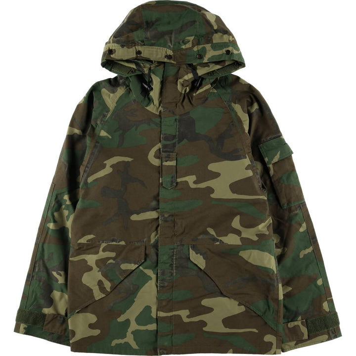 Authentic 1990'S US military Woodland Camo ECWCS 1st Gen Military Gore-Tex Parka, Made in USA, Small Regular, Men's Size Small Nylon Khaki type sage green Vintage Second Hand