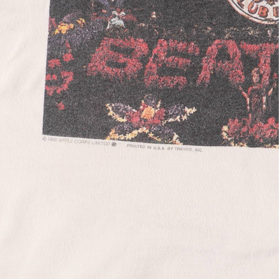 90'S Fruit of the Loom The Beatles Band T-Shirt, Made in USA, Men's Size XL cotton white type Vintage Second Hand