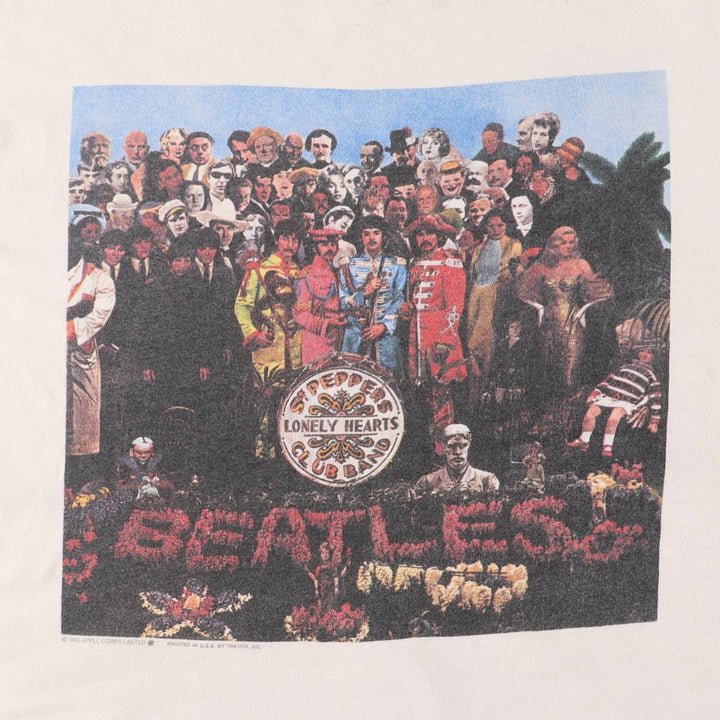 90'S Fruit of the Loom The Beatles Band T-Shirt, Made in USA, Men's Size XL cotton white type Vintage Second Hand