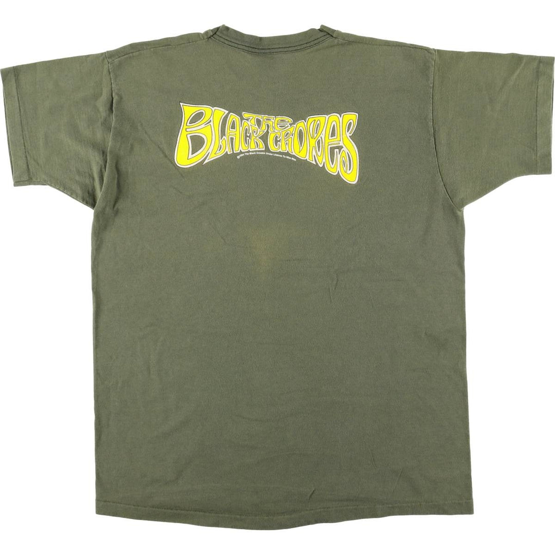 90'S Fruit of the Loom The Black Crowes Band T-Shirt, Made in USA, Men's Size XL cotton Khaki type Vintage Second Hand