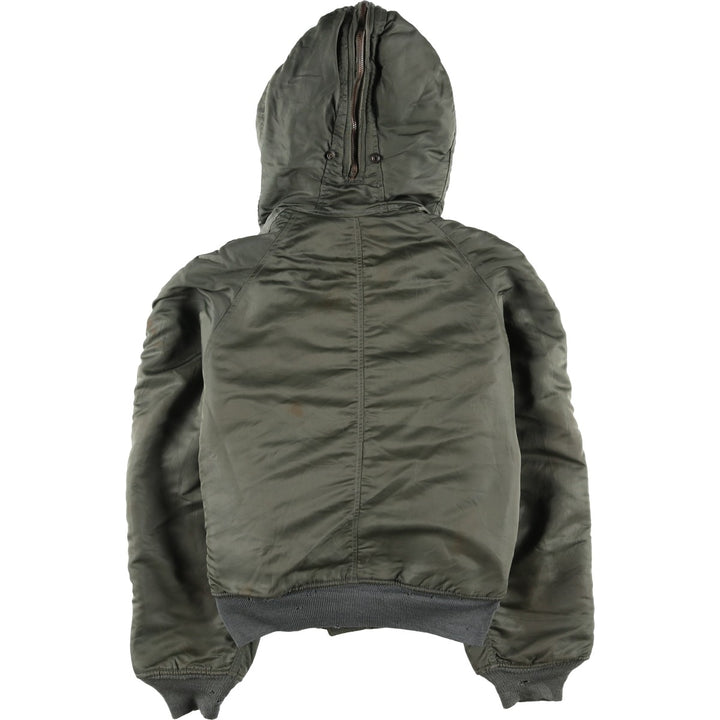 Authentic US military N-2B coyote fur padded military flight jacket, made in the USA, medium, men's size M, vintage. wool Khaki type Vintage Second Hand