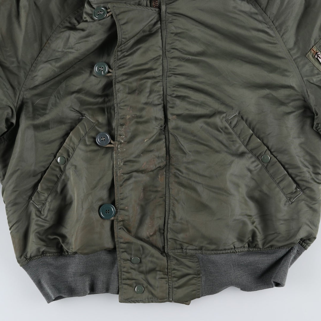 Authentic US military N-2B coyote fur padded military flight jacket, made in the USA, medium, men's size M, vintage. wool Khaki type Vintage Second Hand