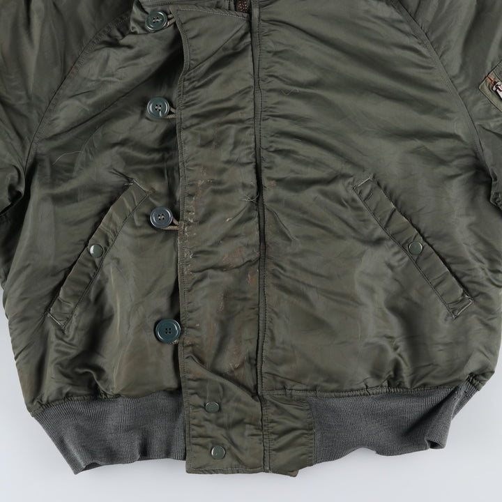 Authentic US military N-2B coyote fur padded military flight jacket, made in the USA, medium, men's size M, vintage. wool Khaki type Vintage Second Hand