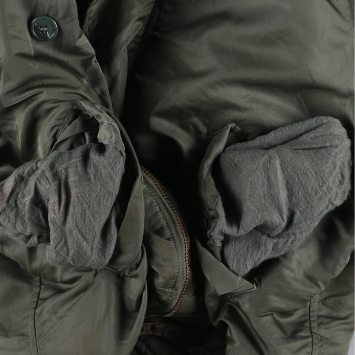 Authentic US military N-2B coyote fur padded military flight jacket, made in the USA, medium, men's size M, vintage. wool Khaki type Vintage Second Hand