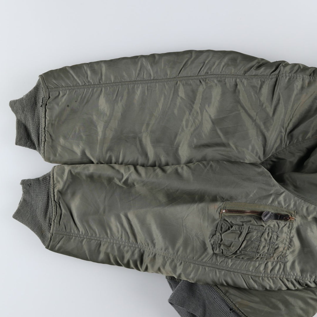 Authentic US military N-2B coyote fur padded military flight jacket, made in the USA, medium, men's size M, vintage. wool Khaki type Vintage Second Hand