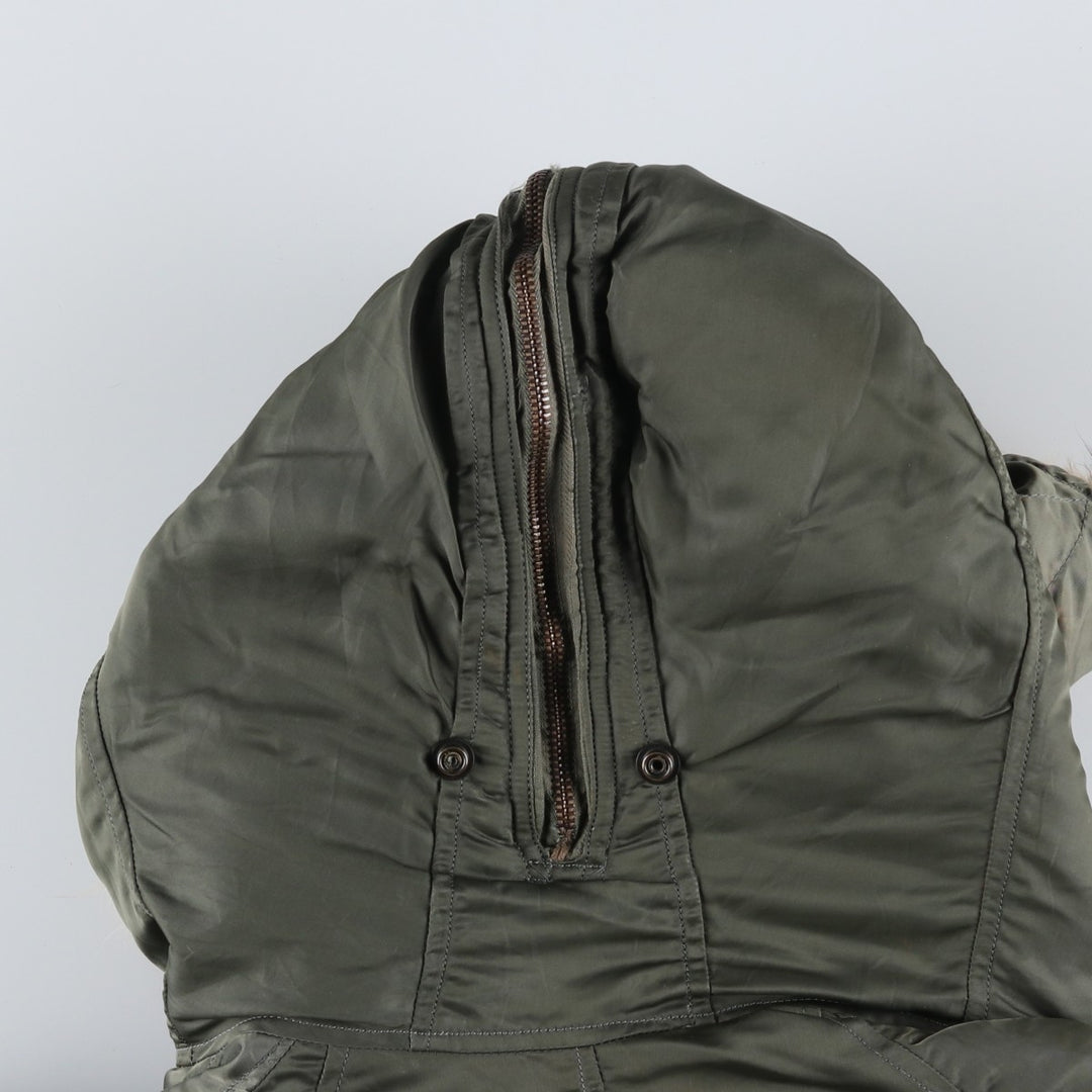 Authentic US military N-2B coyote fur padded military flight jacket, made in the USA, medium, men's size M, vintage. wool Khaki type Vintage Second Hand