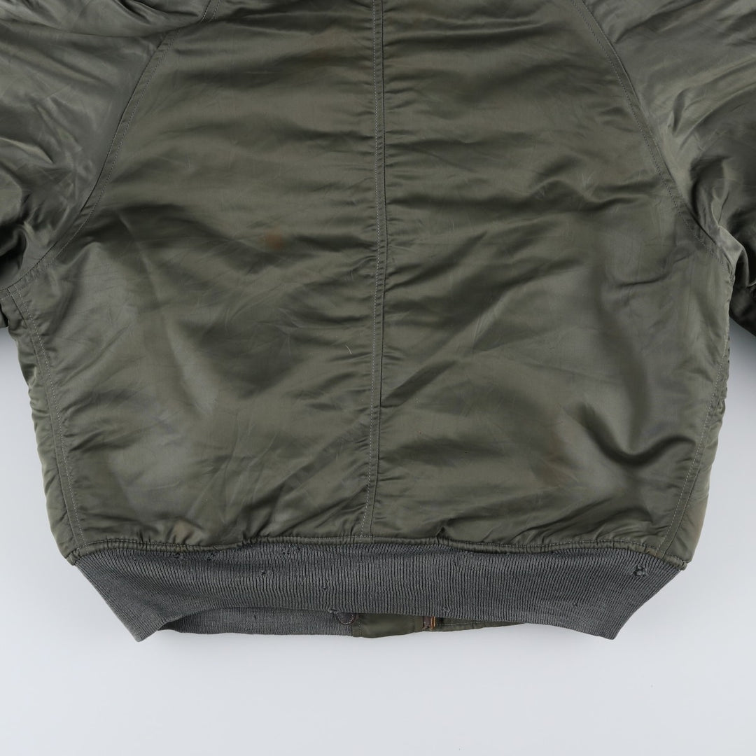 Authentic US military N-2B coyote fur padded military flight jacket, made in the USA, medium, men's size M, vintage. wool Khaki type Vintage Second Hand