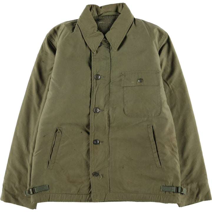 Authentic US Navy Military Deck Jacket, Made in USA, Men's Size Medium, Vintage unclear Khaki type Vintage Second Hand