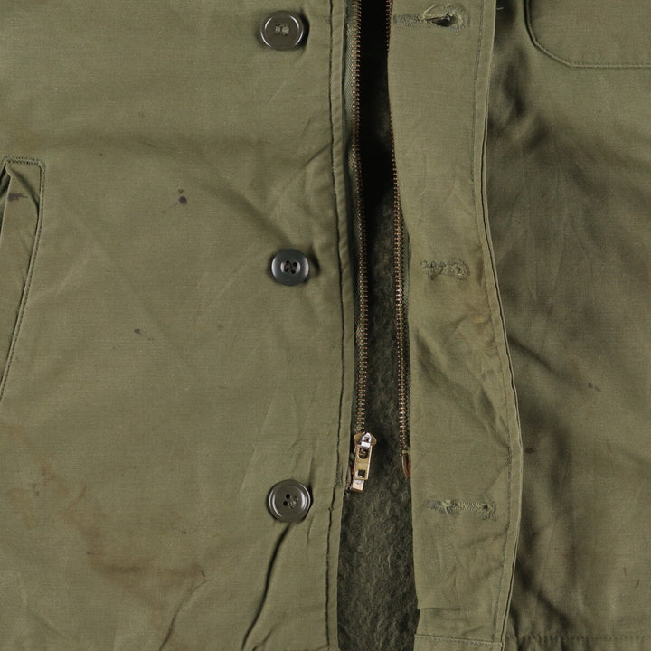 Authentic US Navy Military Deck Jacket, Made in USA, Men's Size Medium, Vintage unclear Khaki type Vintage Second Hand