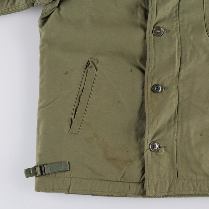 Authentic US Navy Military Deck Jacket, Made in USA, Men's Size Medium, Vintage unclear Khaki type Vintage Second Hand