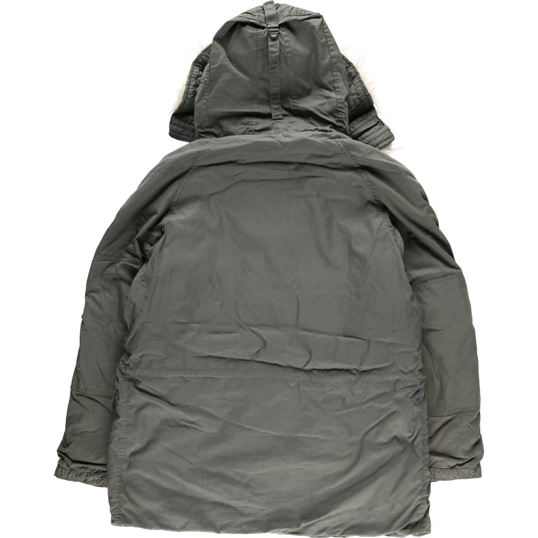 1980'S US Military N-3B Flight Jacket, Made in USA, Large, Men's Size L, Vintage cotton Khaki type Vintage Second Hand