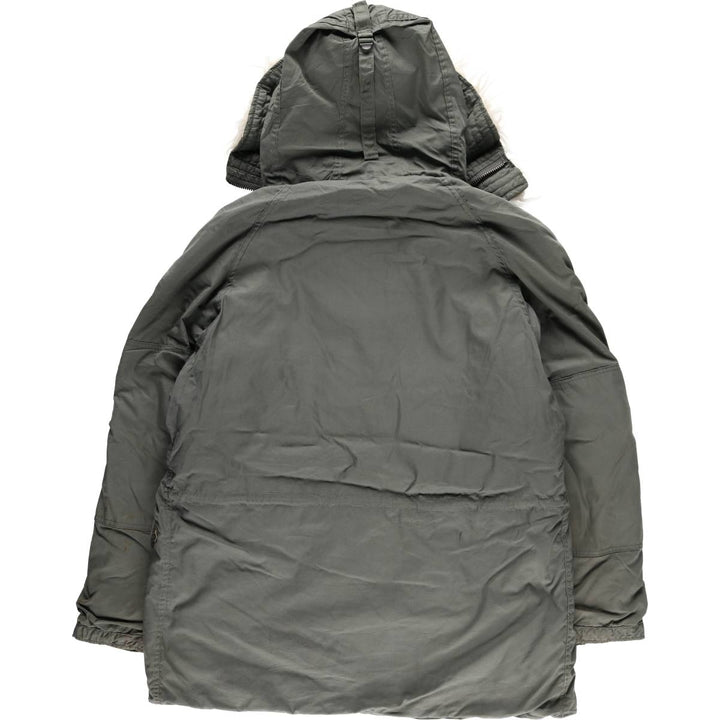 1980'S US Military N-3B Flight Jacket, Made in USA, Large, Men's Size L, Vintage cotton Khaki type Vintage Second Hand