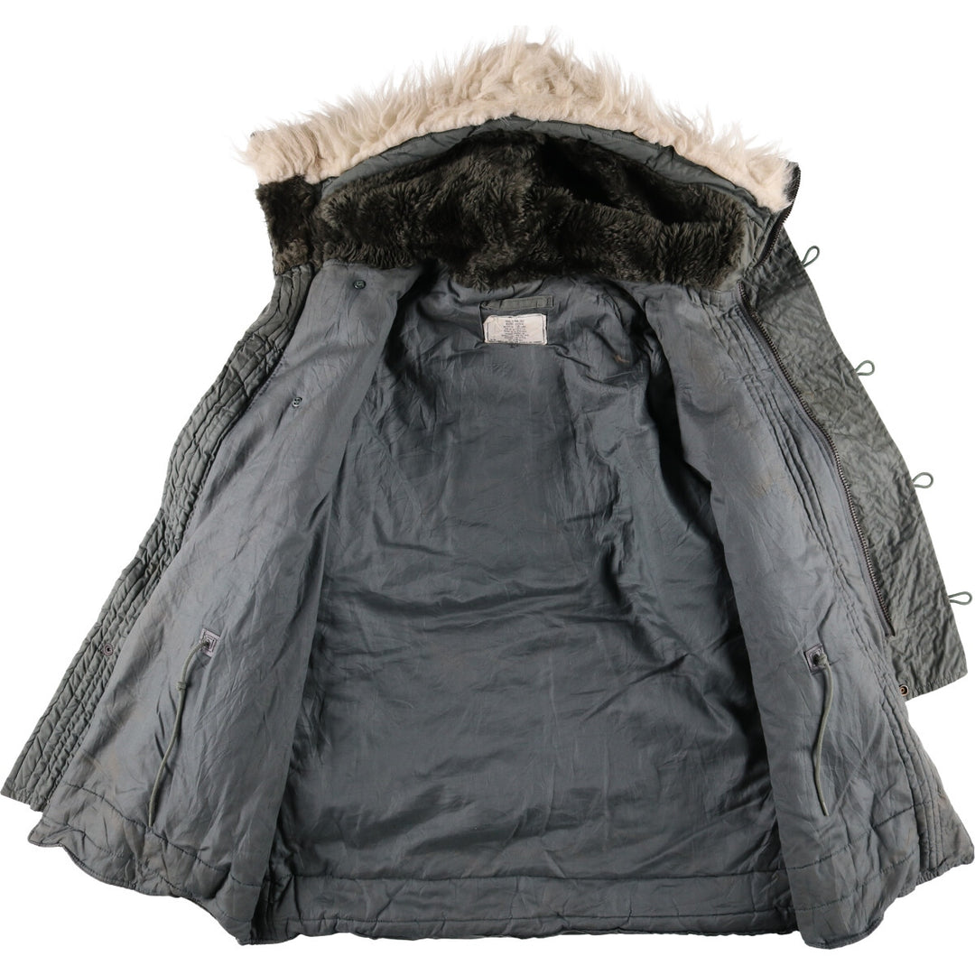 1980'S US Military N-3B Flight Jacket, Made in USA, Large, Men's Size L, Vintage cotton Khaki type Vintage Second Hand