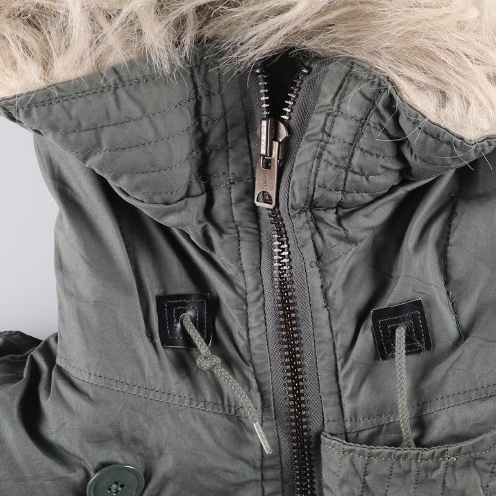 1980'S US Military N-3B Flight Jacket, Made in USA, Large, Men's Size L, Vintage cotton Khaki type Vintage Second Hand