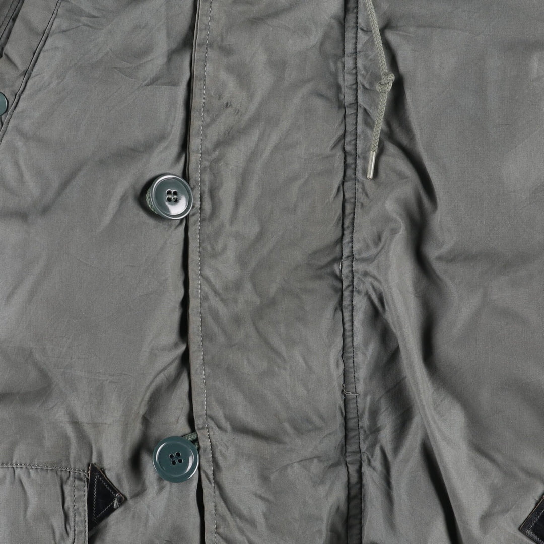1980'S US Military N-3B Flight Jacket, Made in USA, Large, Men's Size L, Vintage cotton Khaki type Vintage Second Hand