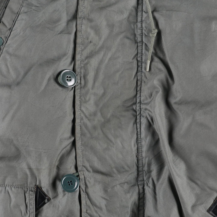 1980'S US Military N-3B Flight Jacket, Made in USA, Large, Men's Size L, Vintage cotton Khaki type Vintage Second Hand