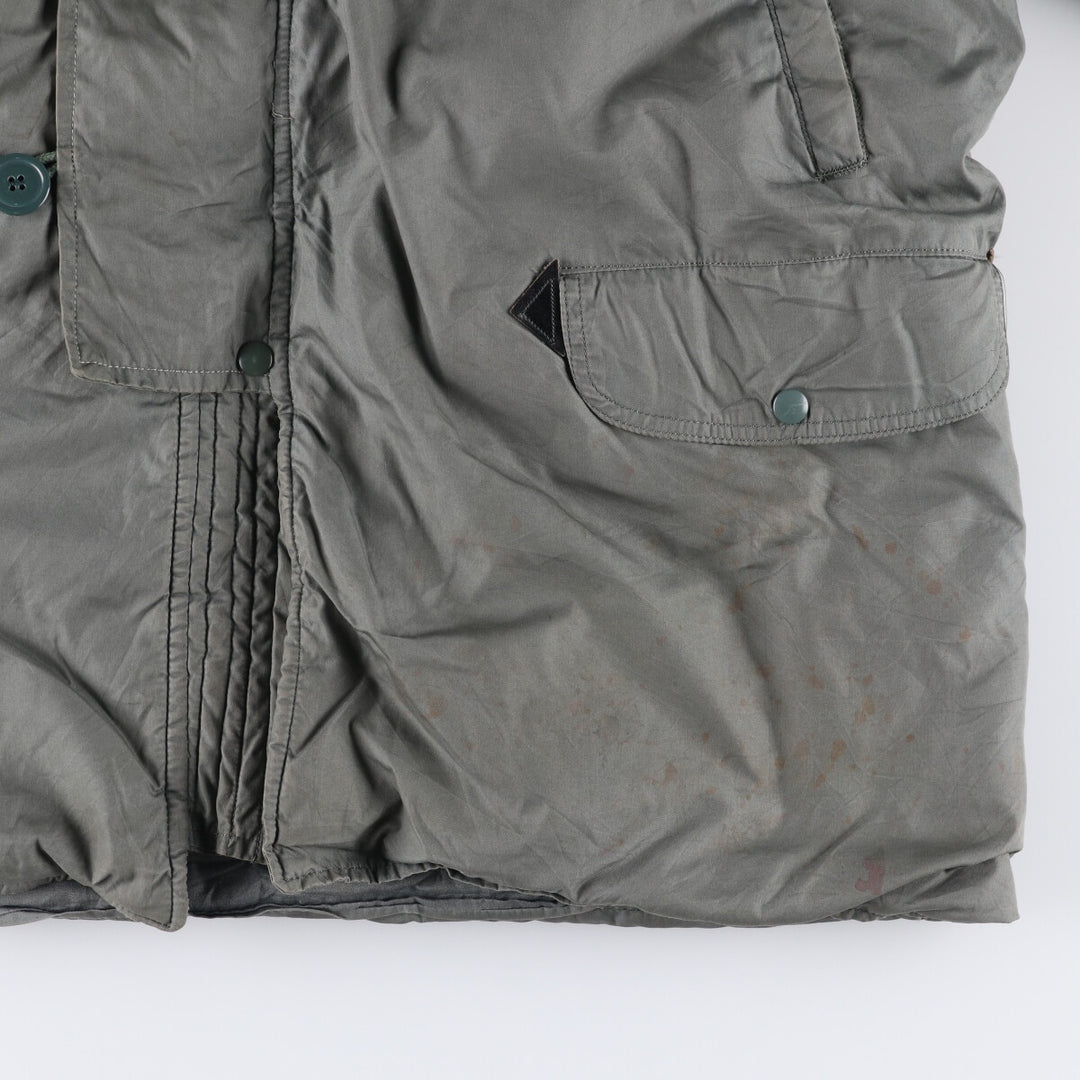 1980'S US Military N-3B Flight Jacket, Made in USA, Large, Men's Size L, Vintage cotton Khaki type Vintage Second Hand